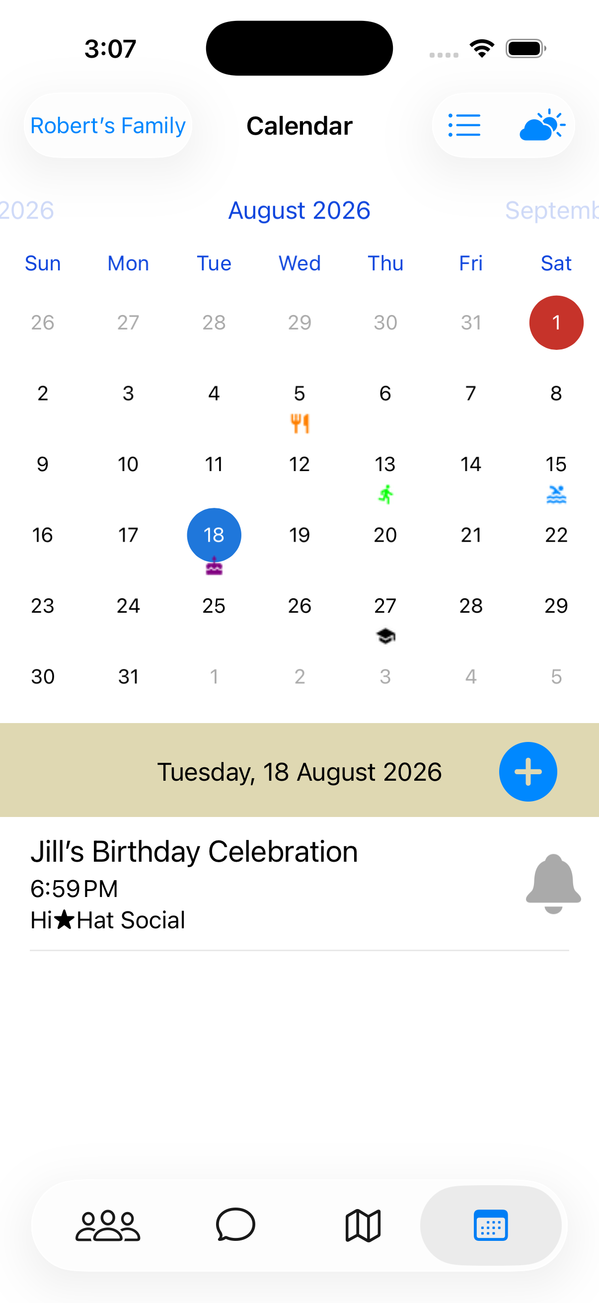 Layers shared calendar view