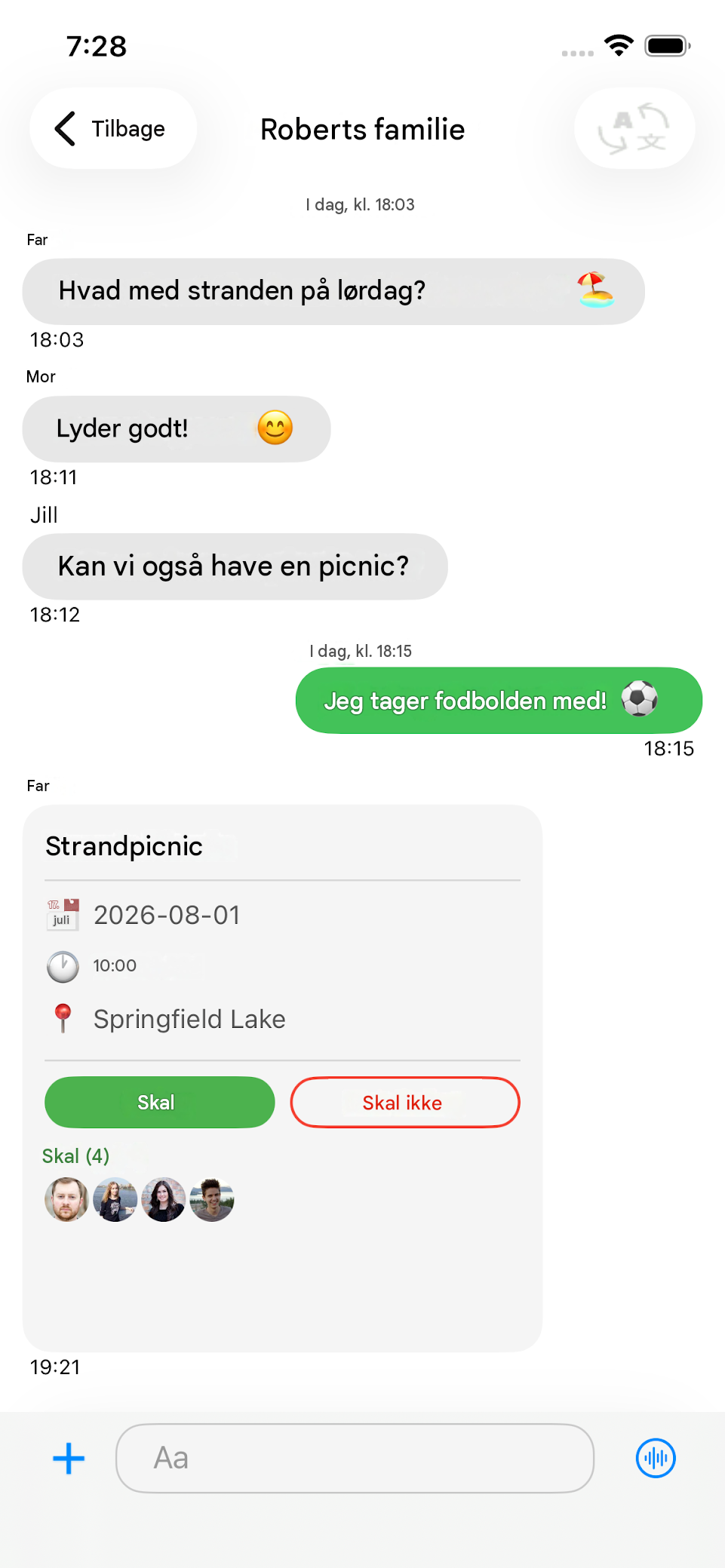 Layers group chat with family