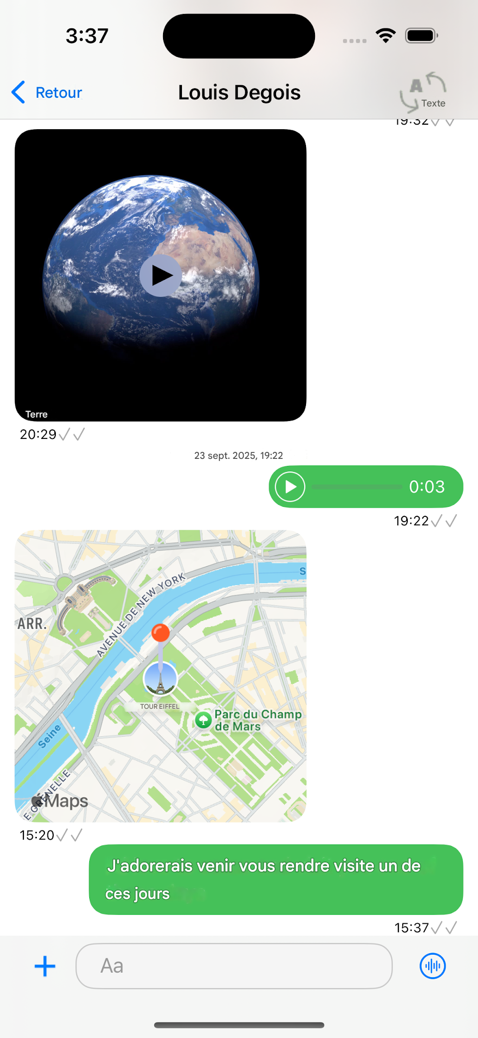 Fonctionnalités de chat