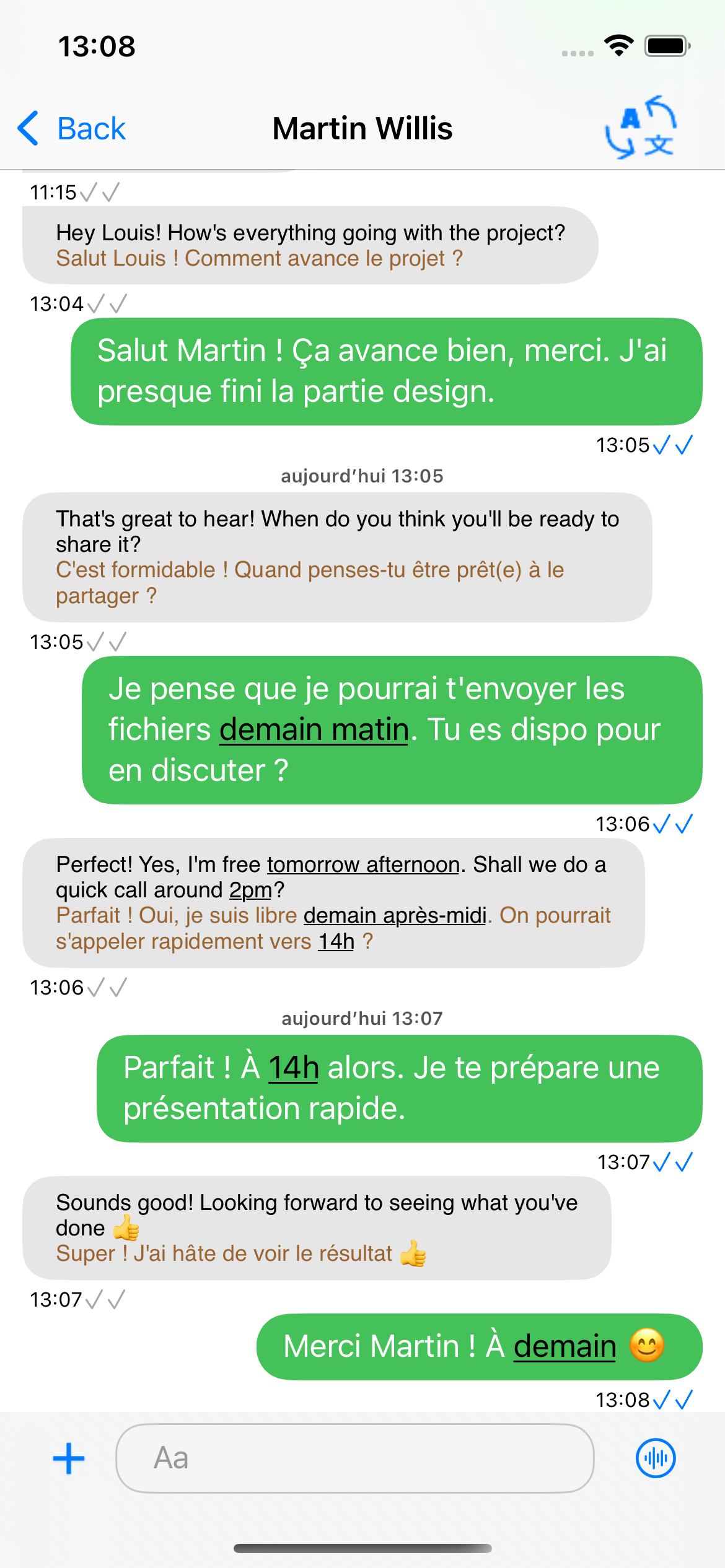 Traduction en temps réel