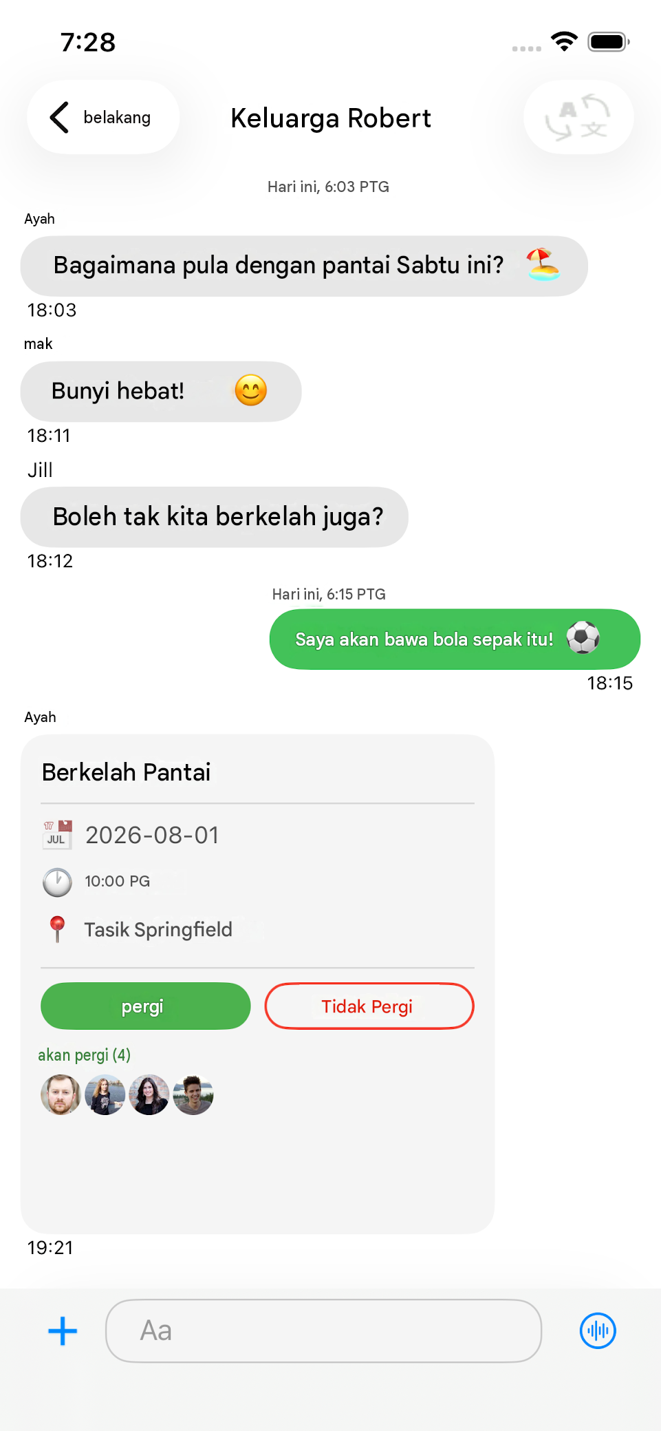 Sembang kumpulan Layers bersama keluarga