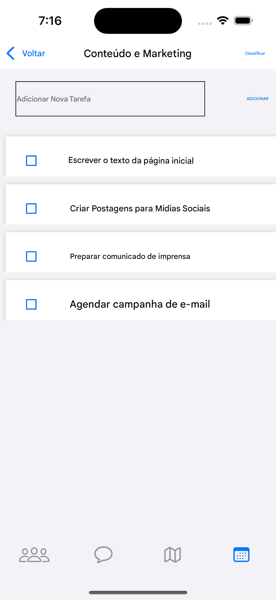 Listas de tarefas compartilhadas