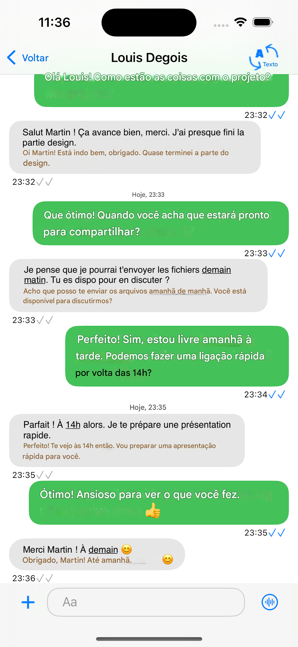 Tradução em tempo real