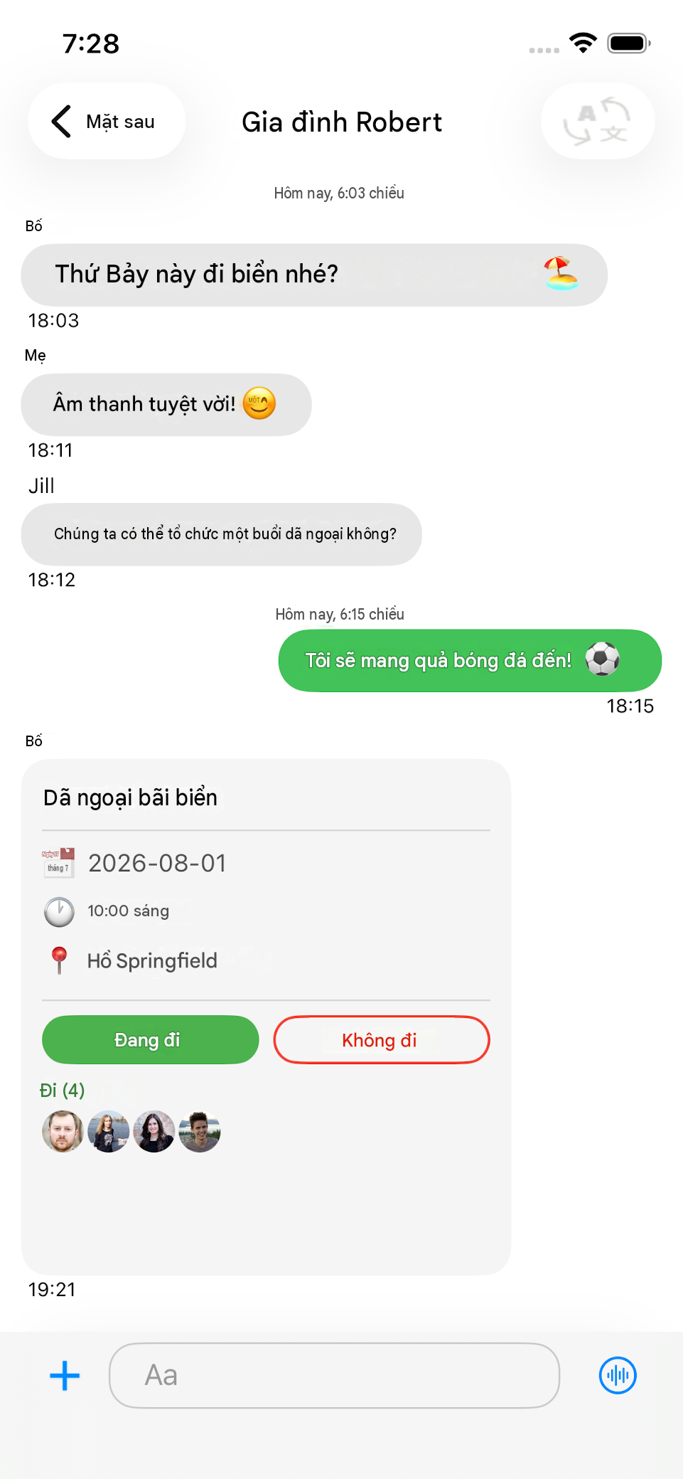 Trò chuyện nhóm Layers cùng gia đình